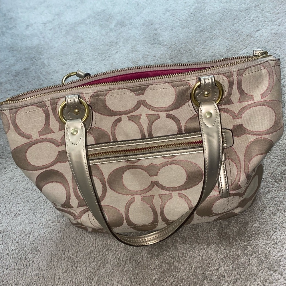 Coach Poppy Metallic Signature Bag 23473